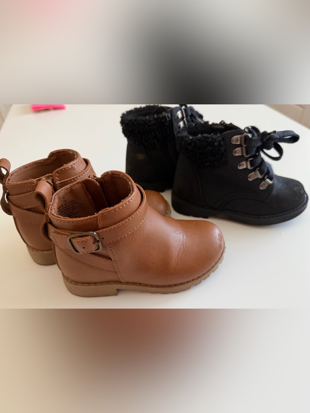 Toddler Girl 7 Fall Boots Bundle- Old Navy Brown, Rachel Shoes Black